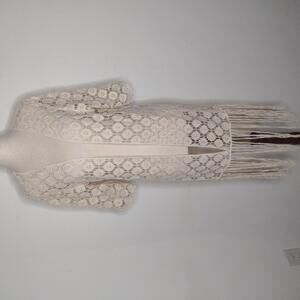 NWT Rebellion Again Women's White/Crochet Cardigan Size Small